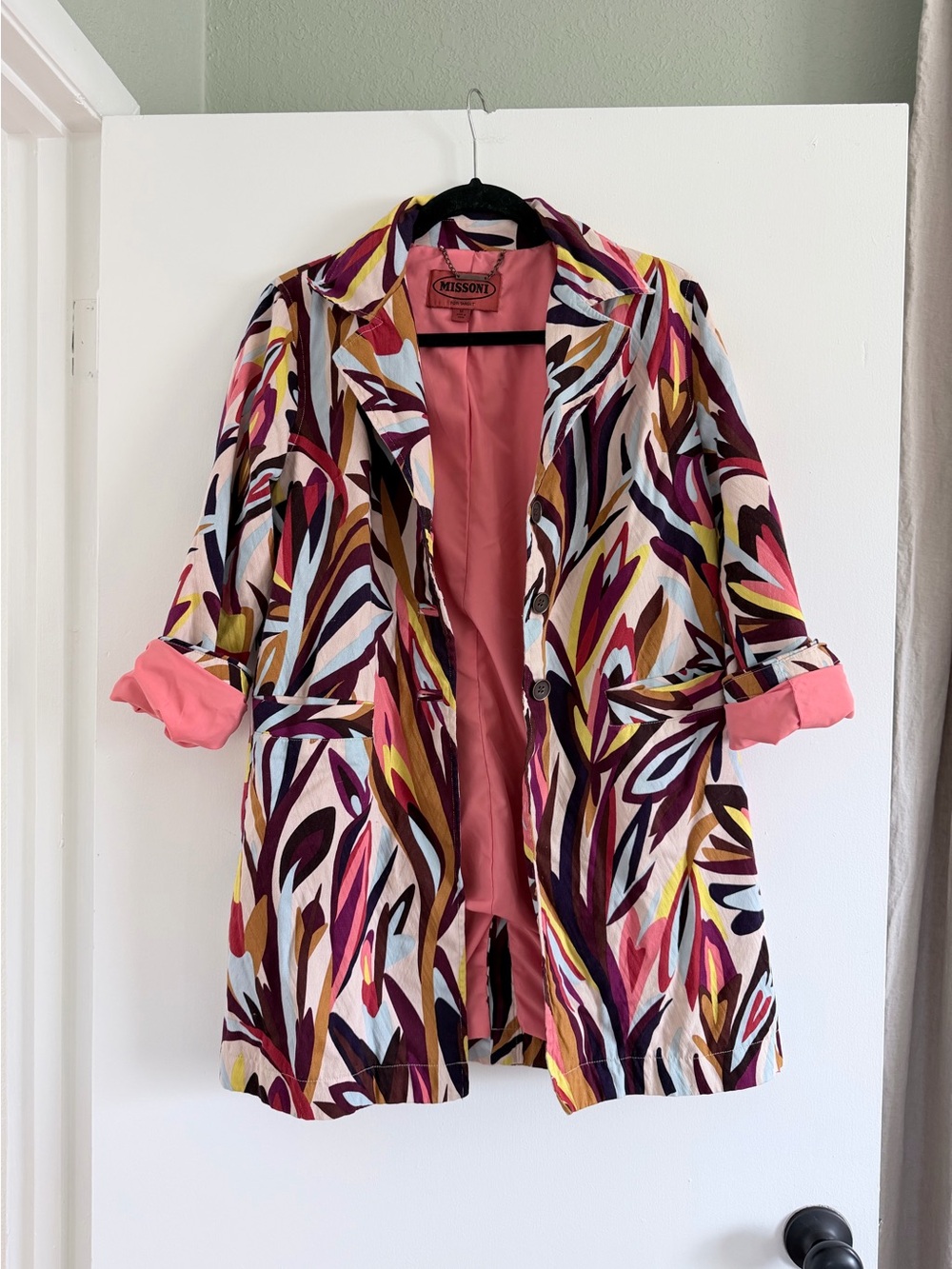 Missoni for Target 2011 Abstract Floral Print Cotton Duster Coat Jacket Size M
